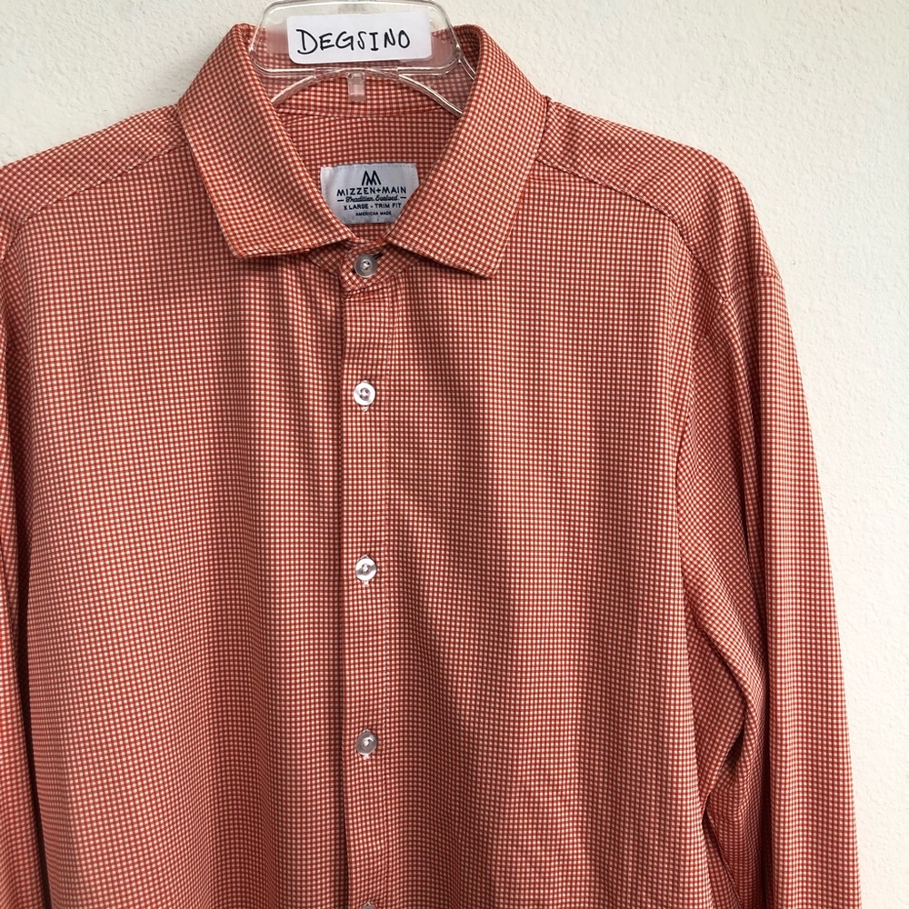 Mizzen Main Stretch checks button down LS shirt XL